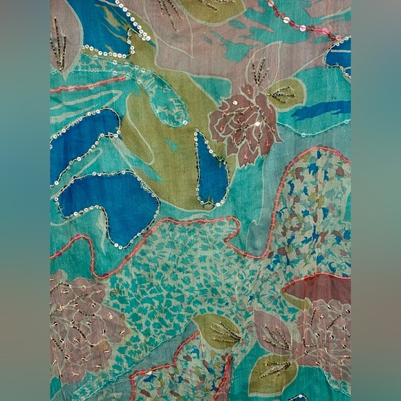 Judith Ann Creations Inc Vintage 2 Piece Silk Sequin Embellished Skirt Set Large - Picture 6 of 14